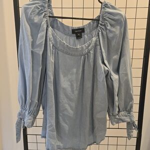 Karen Kane Light Blue Peasant Tunic Top